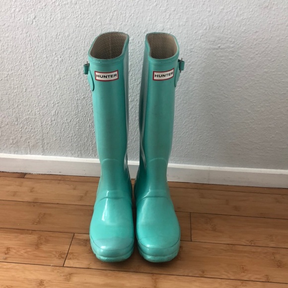 Hunter Shoes - Hunter Rain Boots - Tiffany Blue Authentic